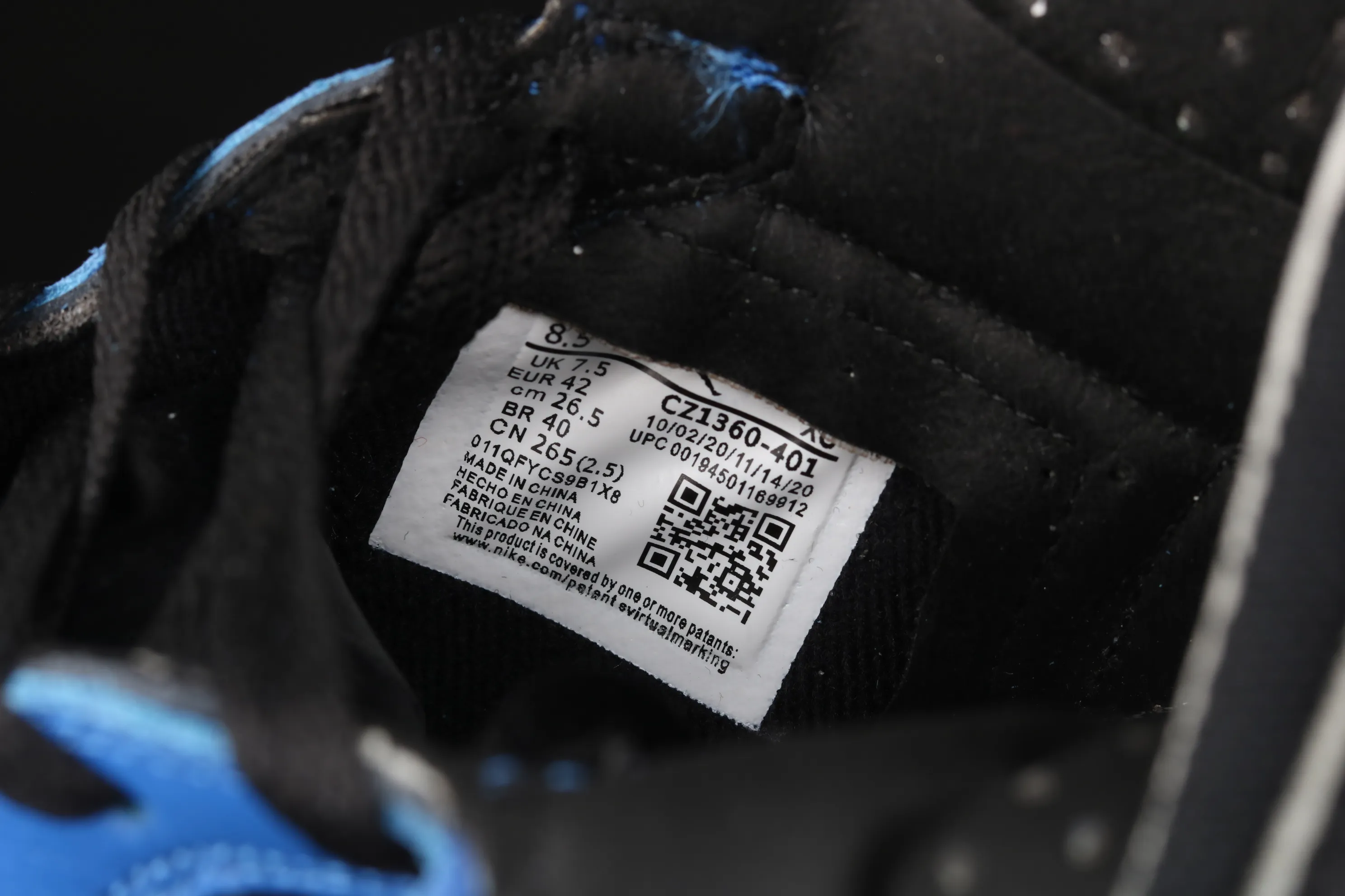 All categories Air Jordan Jordan series basketball shoes Air Jordan 1 High Z version Air Jordan 1 Zoom Comfort SE "Hyper Royal" AJ1 Joe 1 metal rivets black and blue CZ1360-401